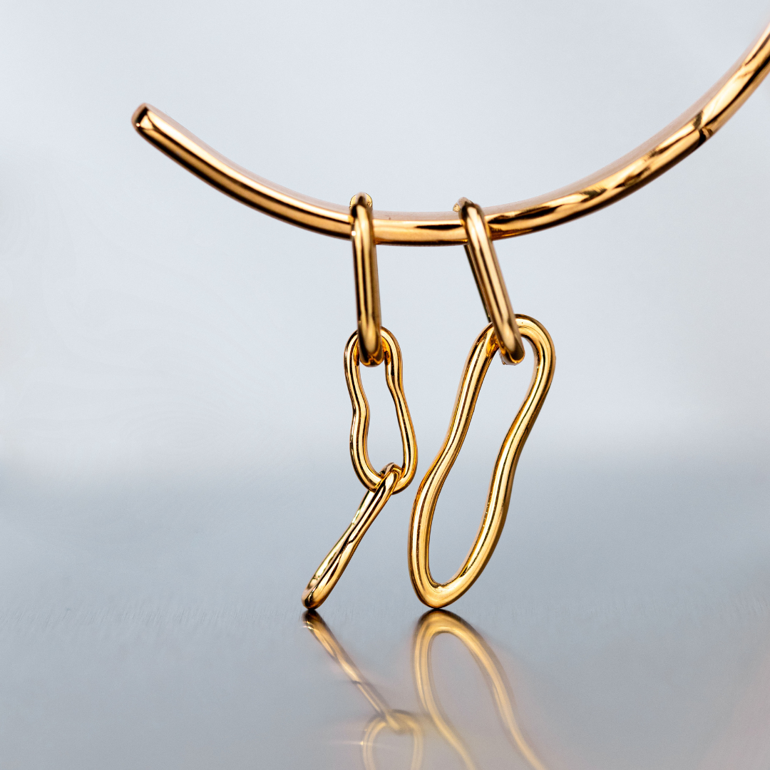 Blending Shapes Oval Hoop Set Baby Rose Gold