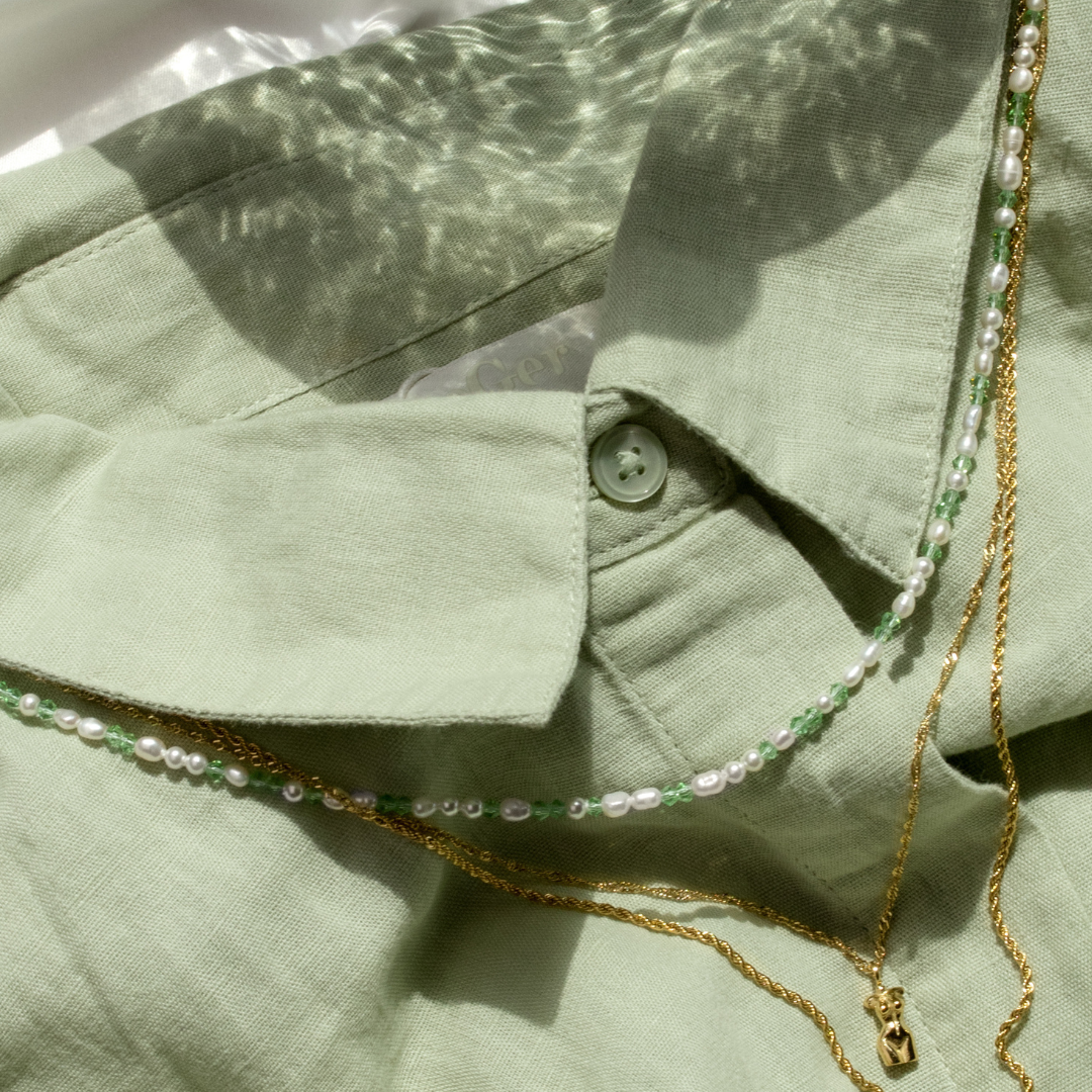 Perlita Verde Necklace Rose Gold