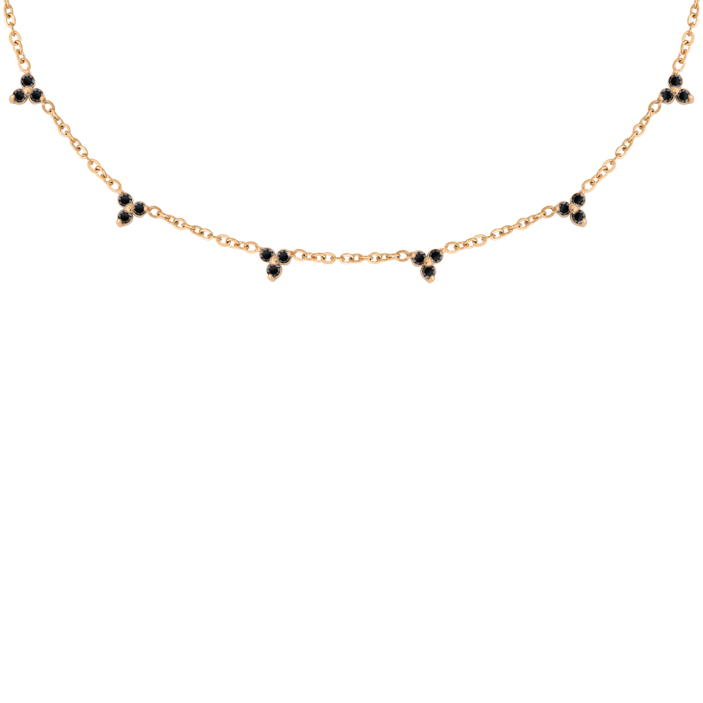 Black Stars Necklace Rose Gold