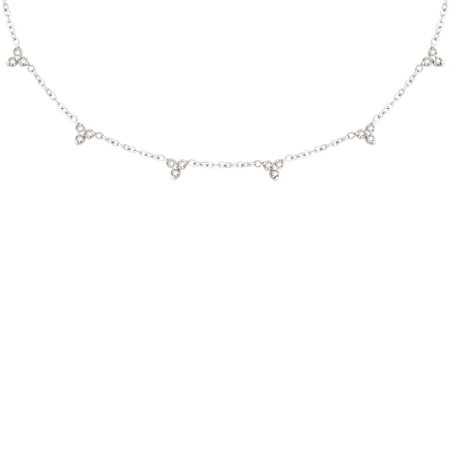 White Stars and Skies Necklace Silver