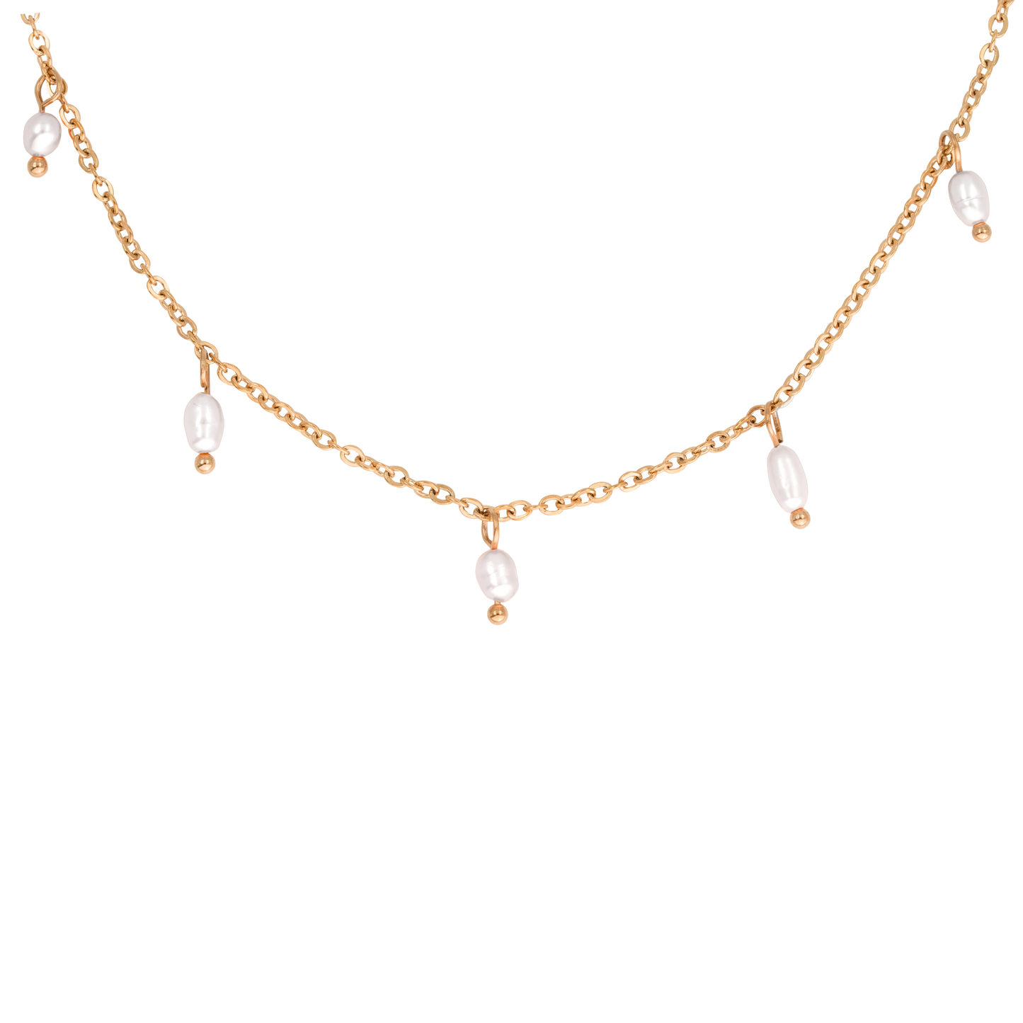 Perla Blanco Choker Rose Gold