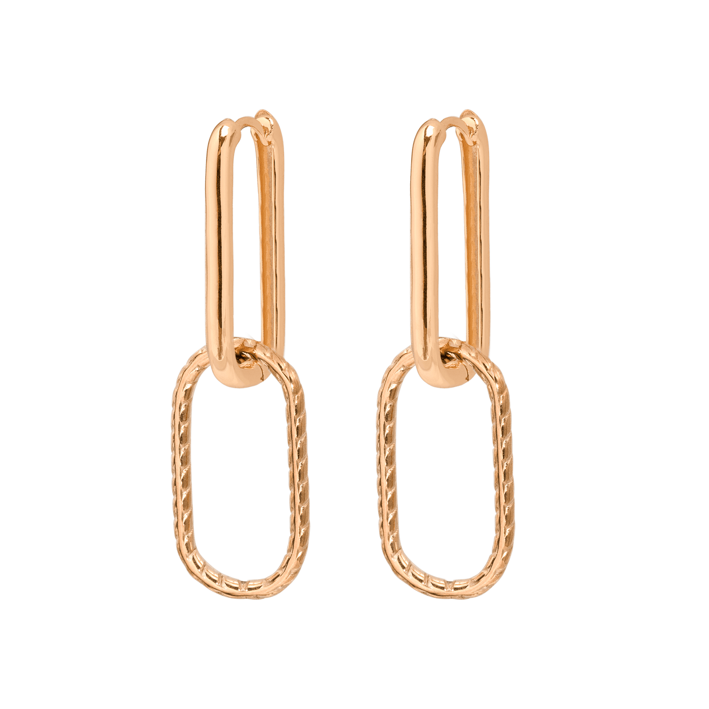 Oval Snake Hoops Rose Gold