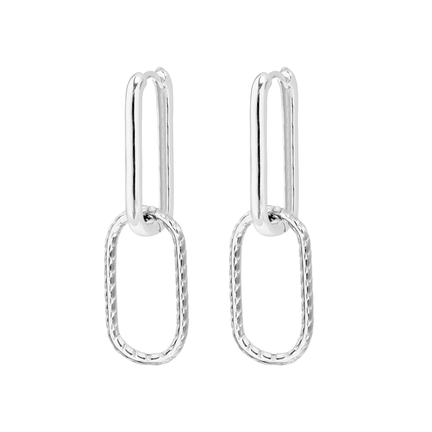 Oval Snake Hoops Silver