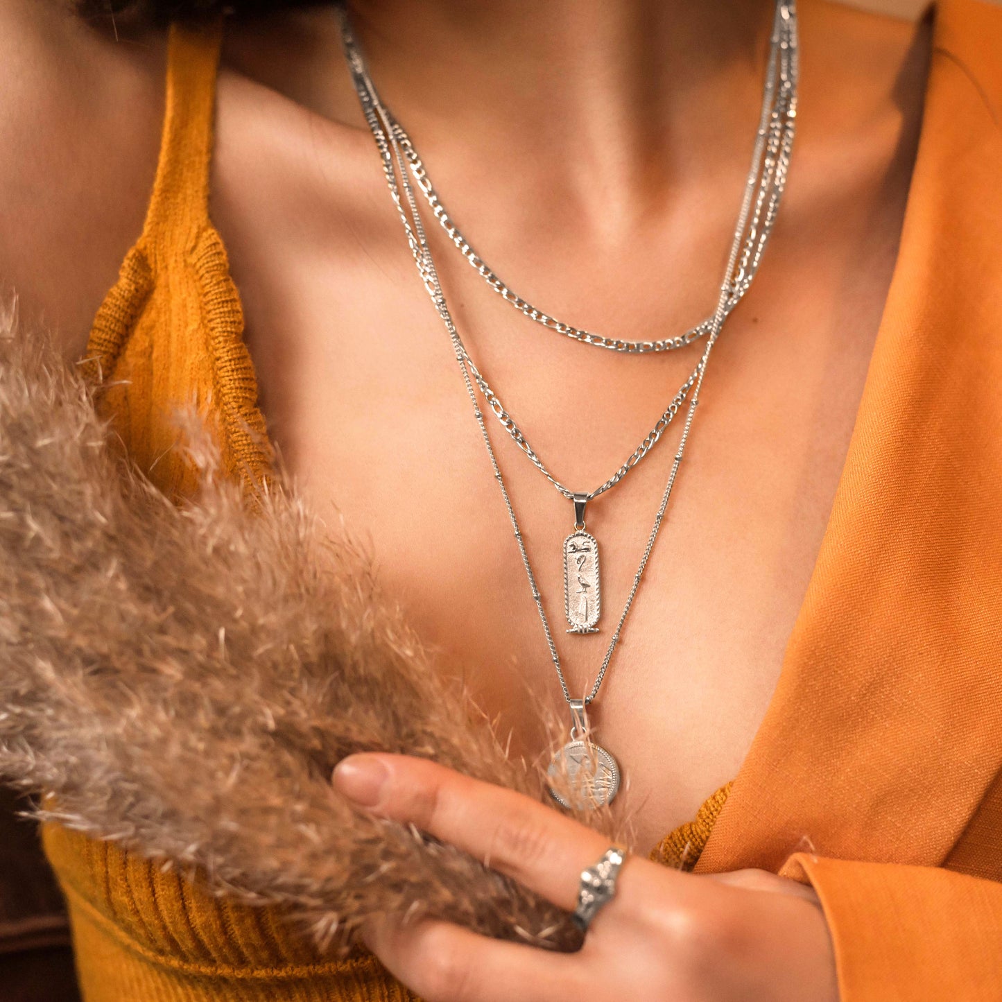 Hieroglyph Necklace Silver