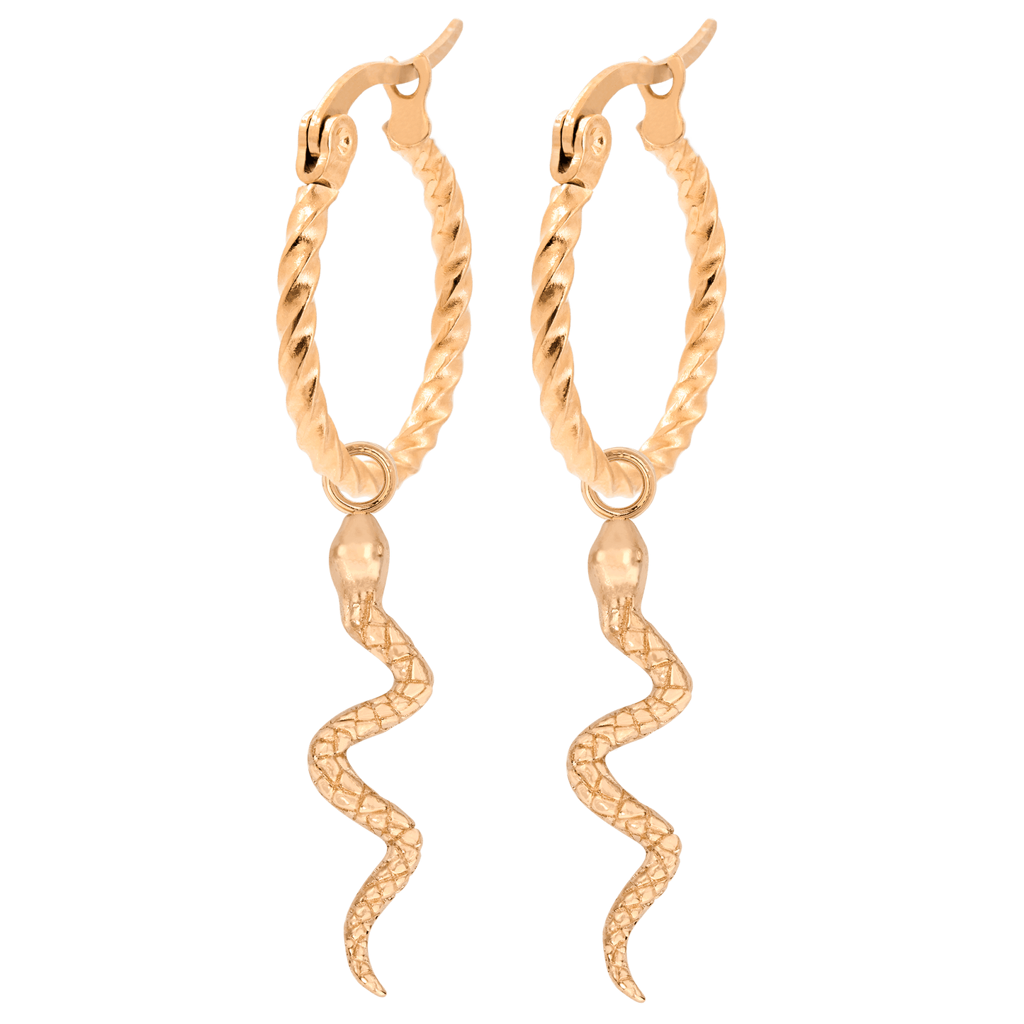 Snake Hoop Set Rose Gold