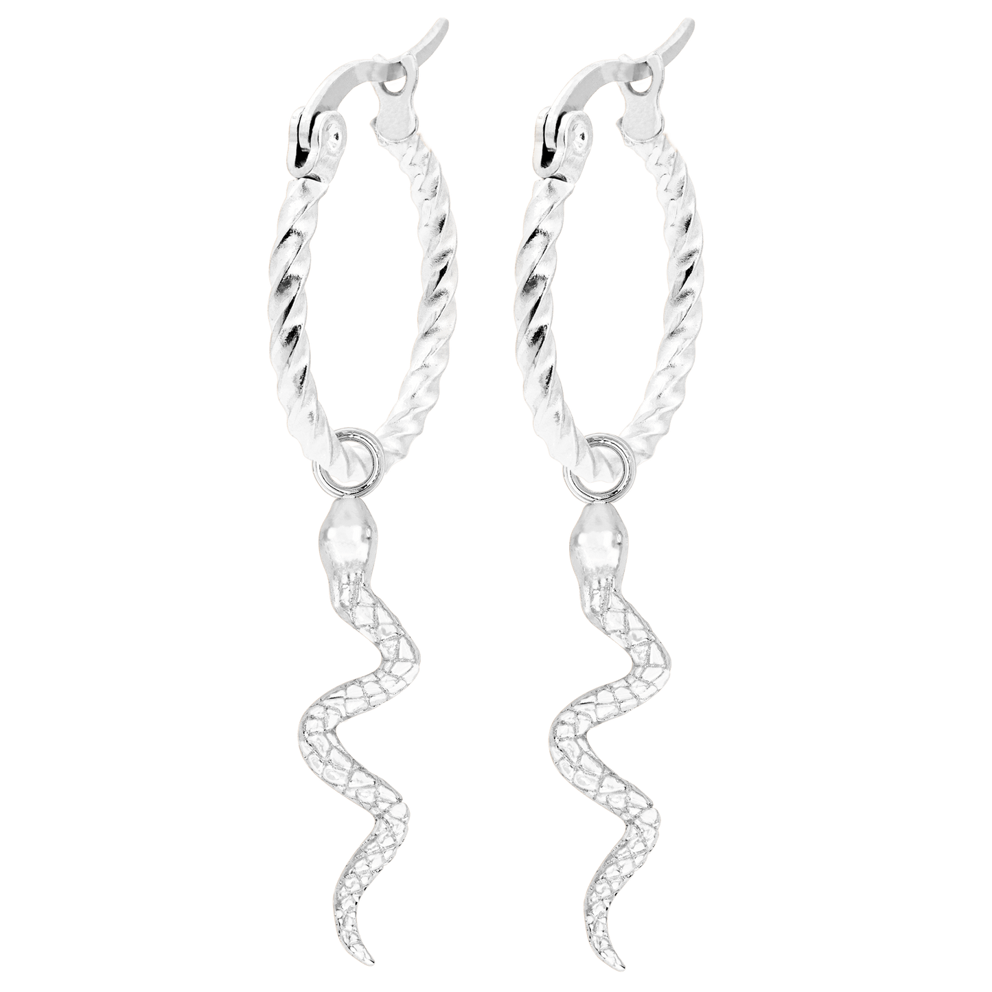 Snake Hoop Set Silver