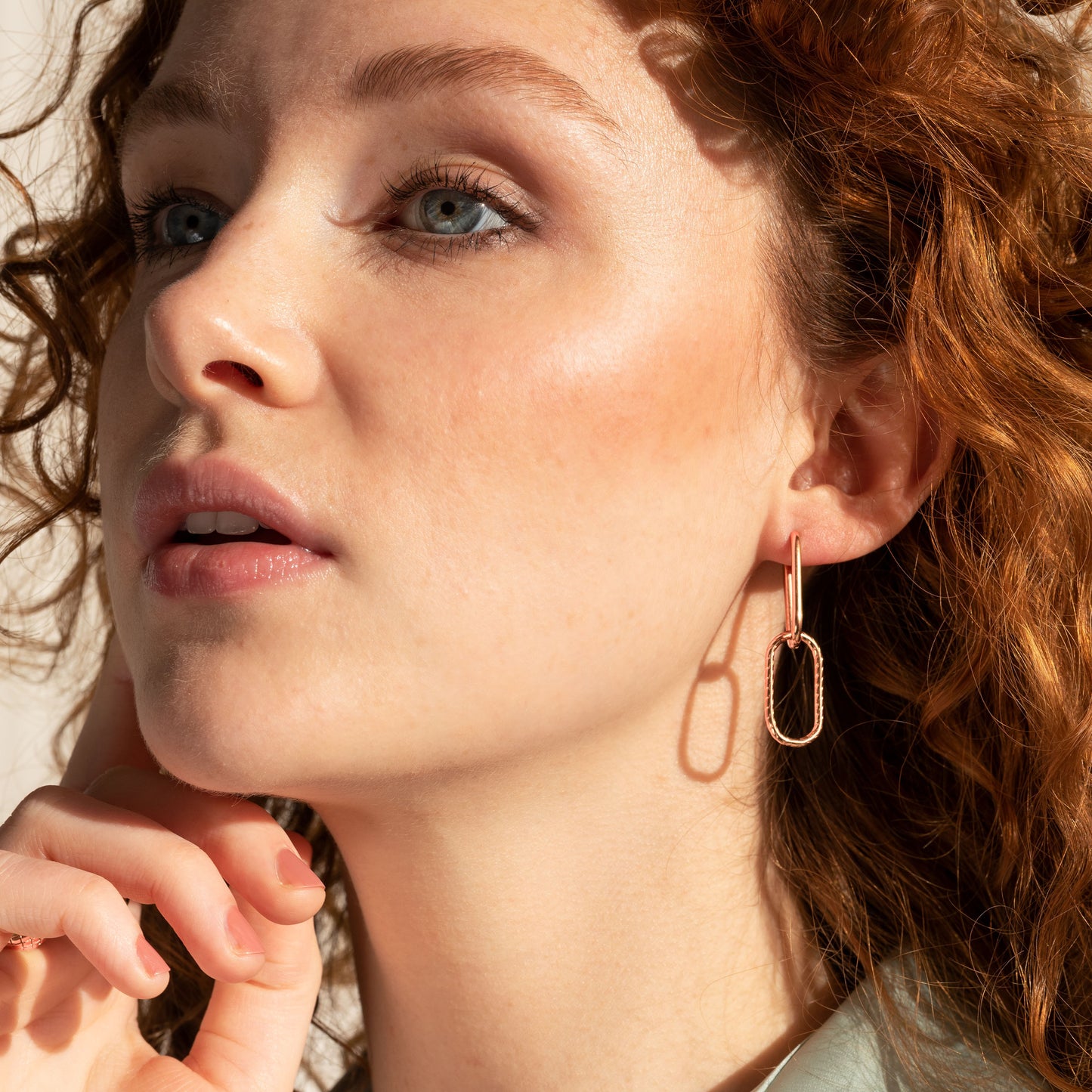 Oval Snake Hoops Rose Gold