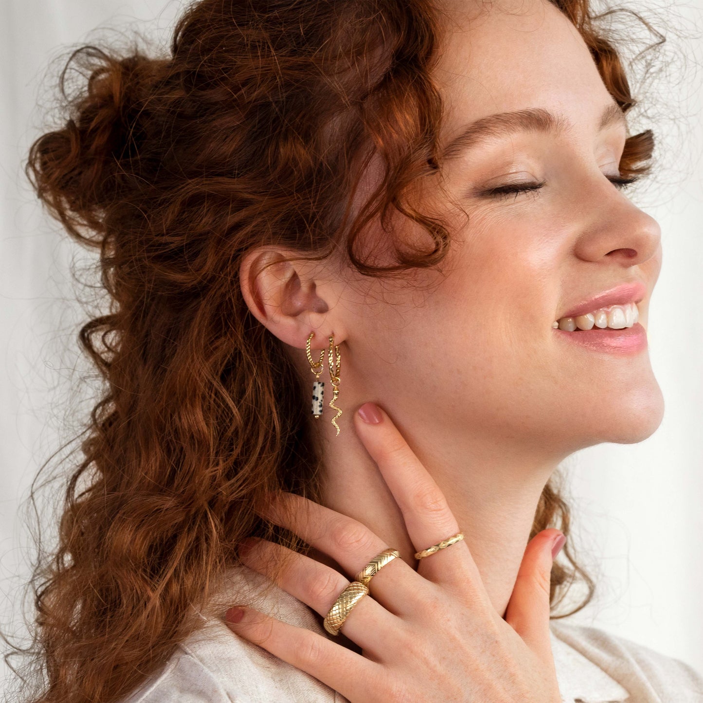 Snake Hoop Set Gold