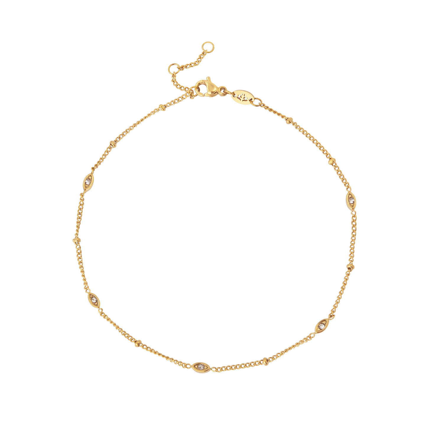Sparkling Eyes Anklet Gold