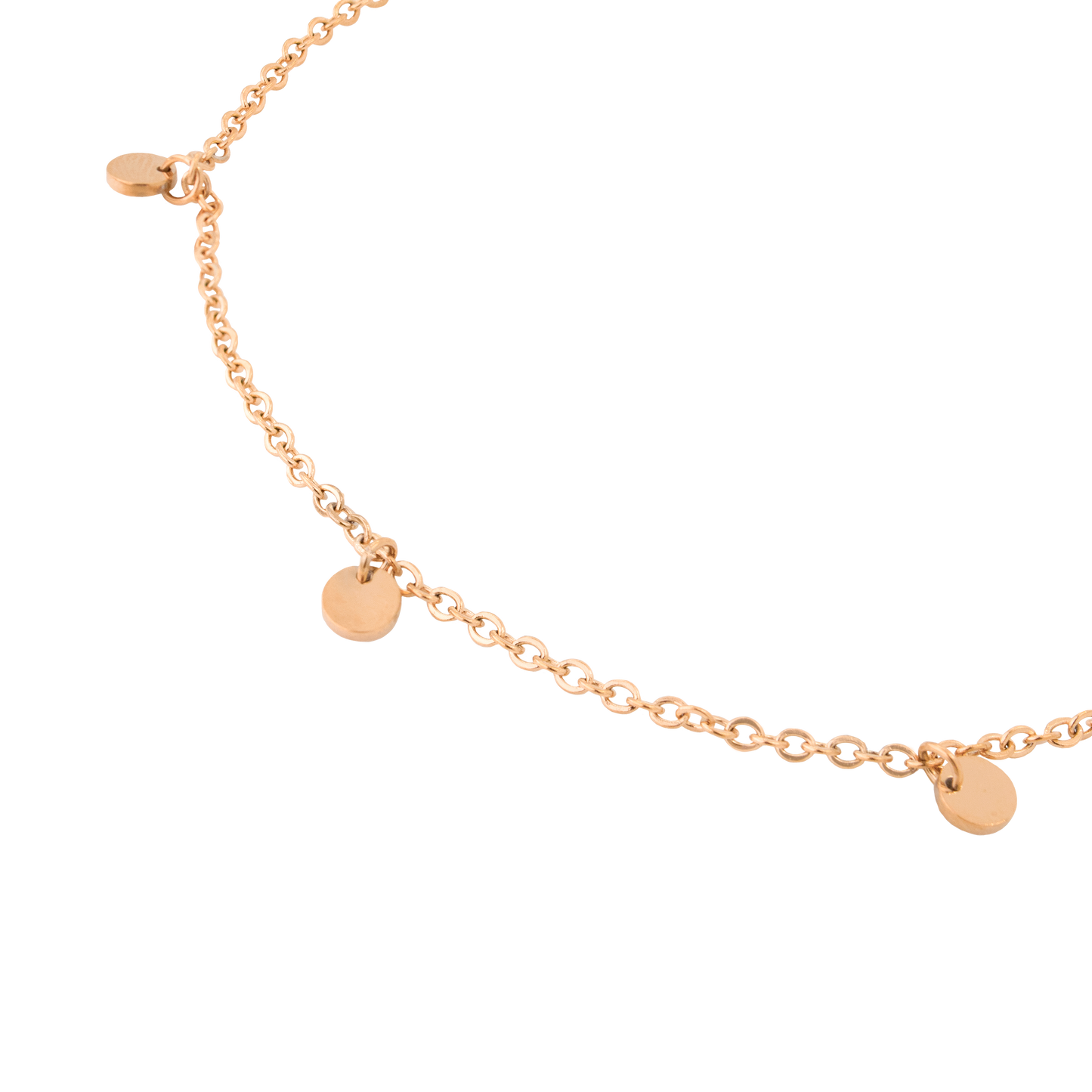 Tiny Coin Anklet Rose Gold