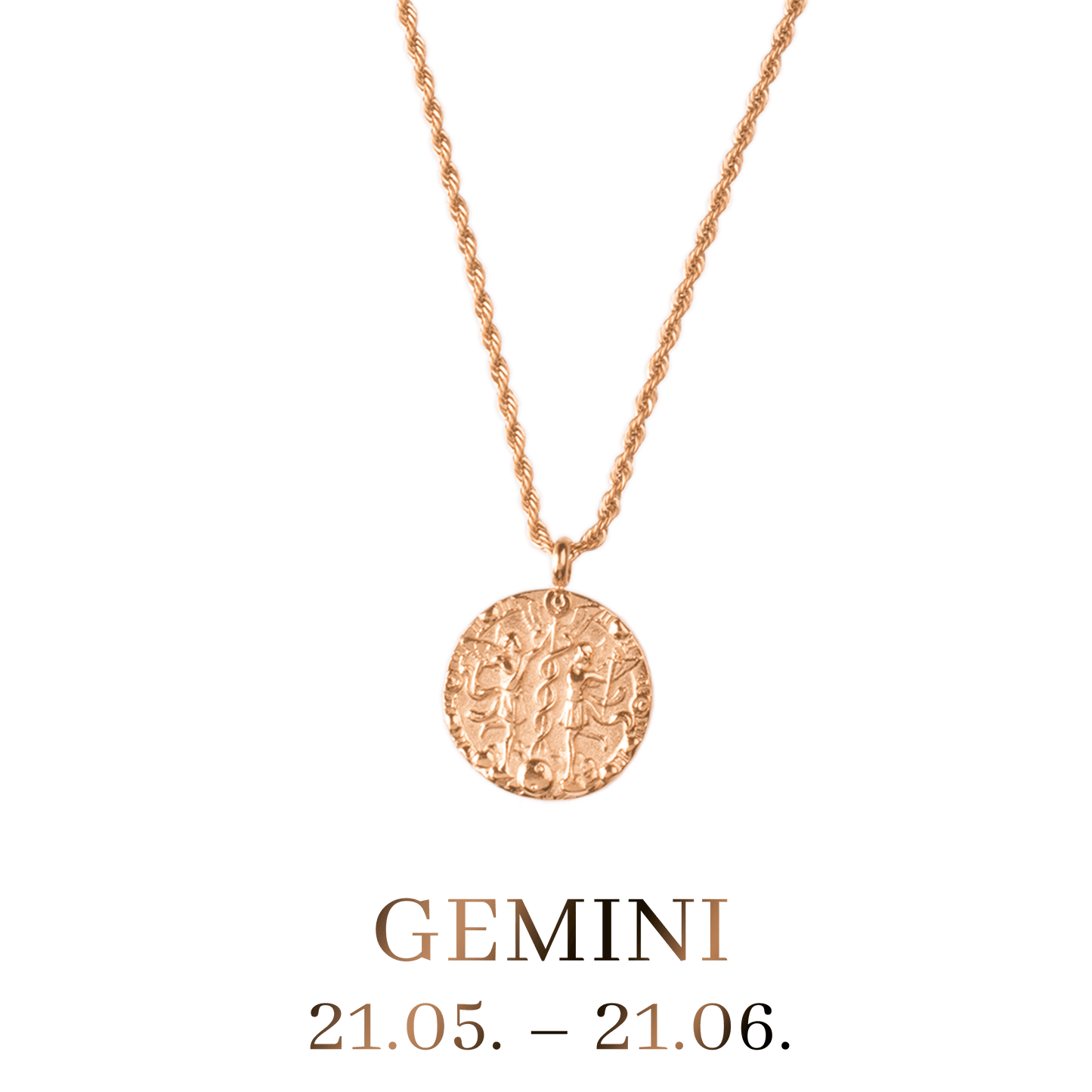 Gemini Necklace Rose Gold