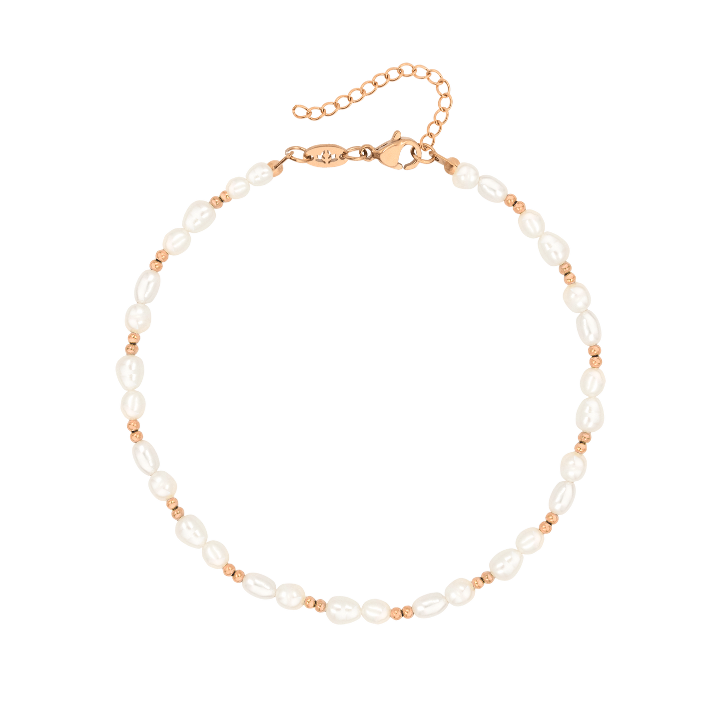 Summertime Pearl Anklet Rose Gold