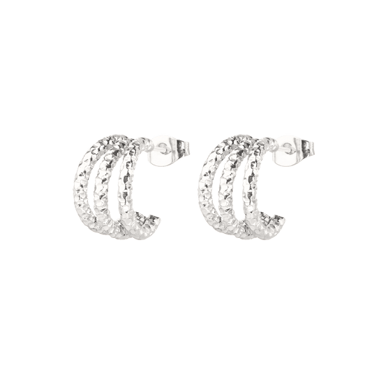 Triple Trouble Studs Silver