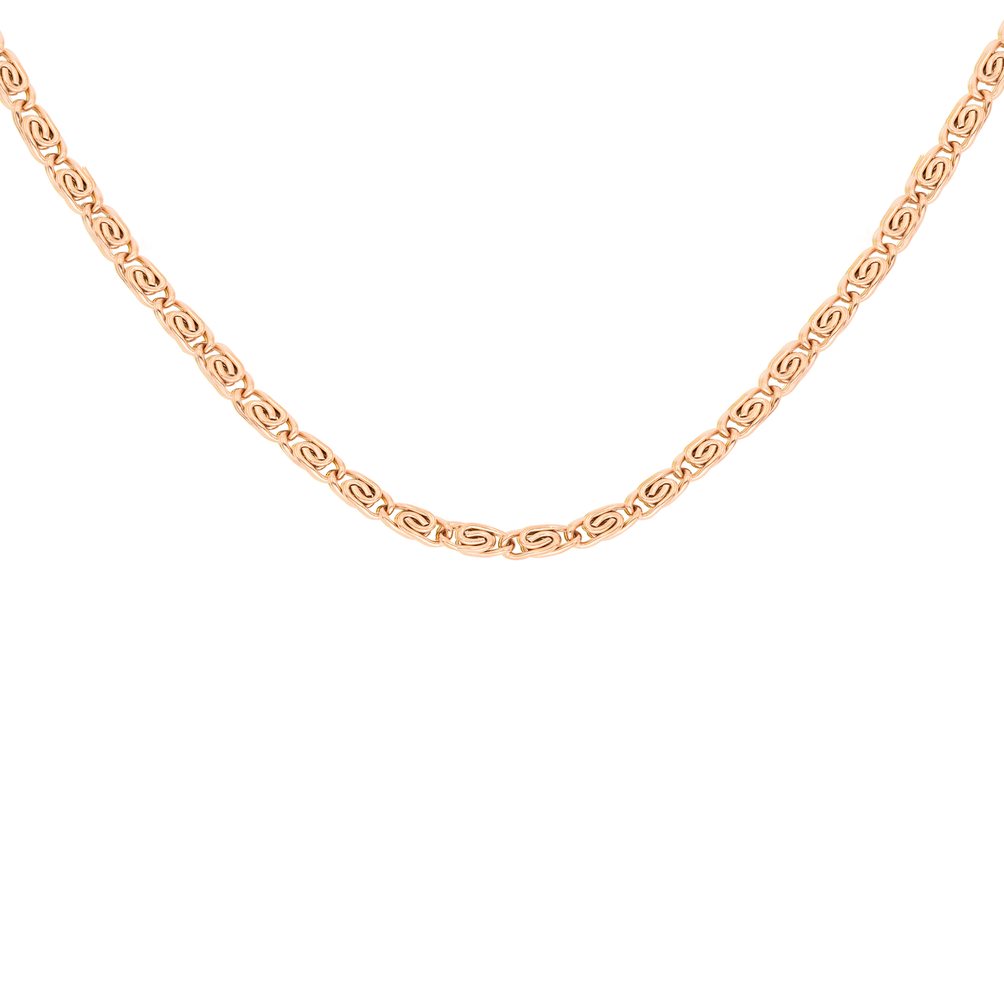 Skinny Scroll Necklace Rose Gold