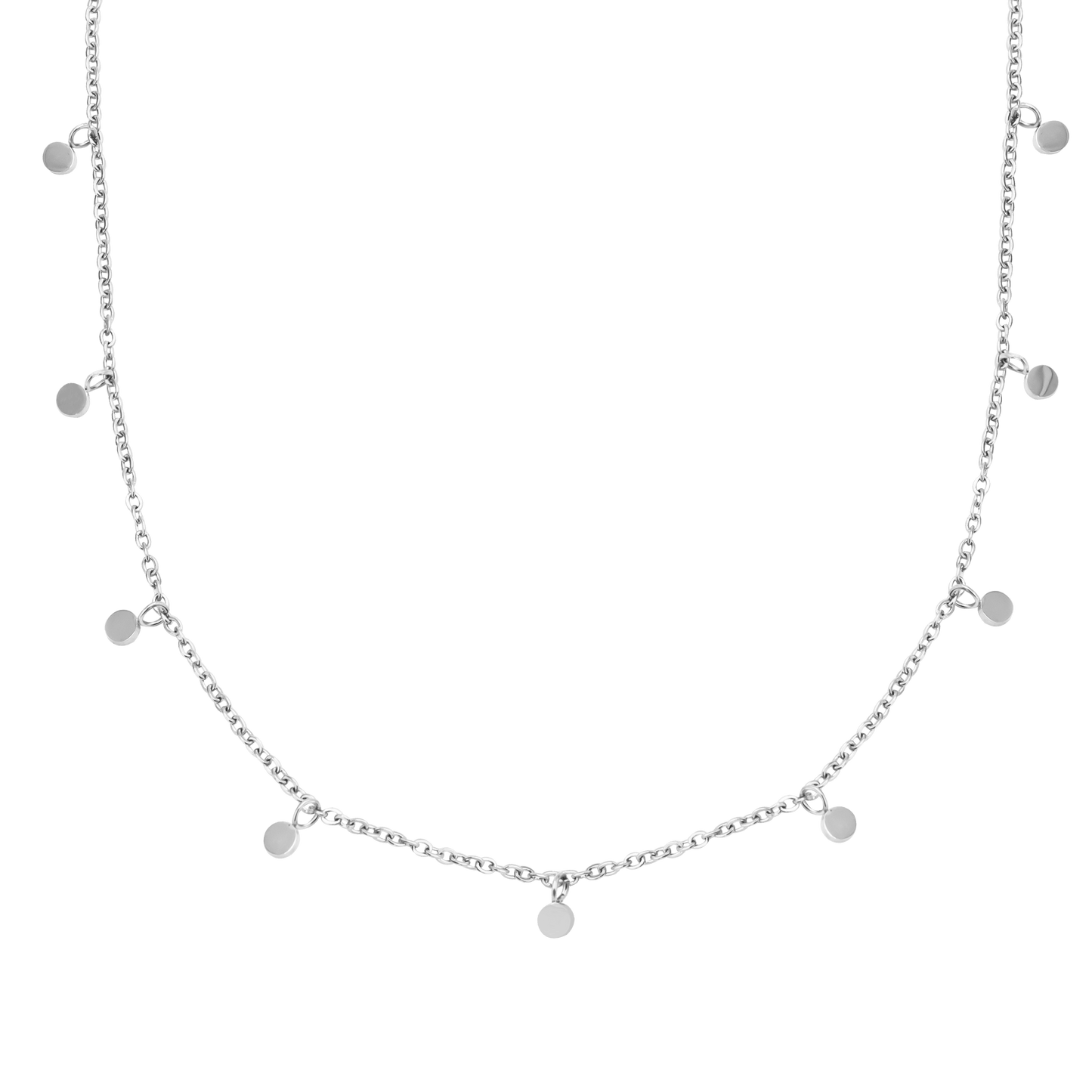 Tiny Coin Necklace Silver