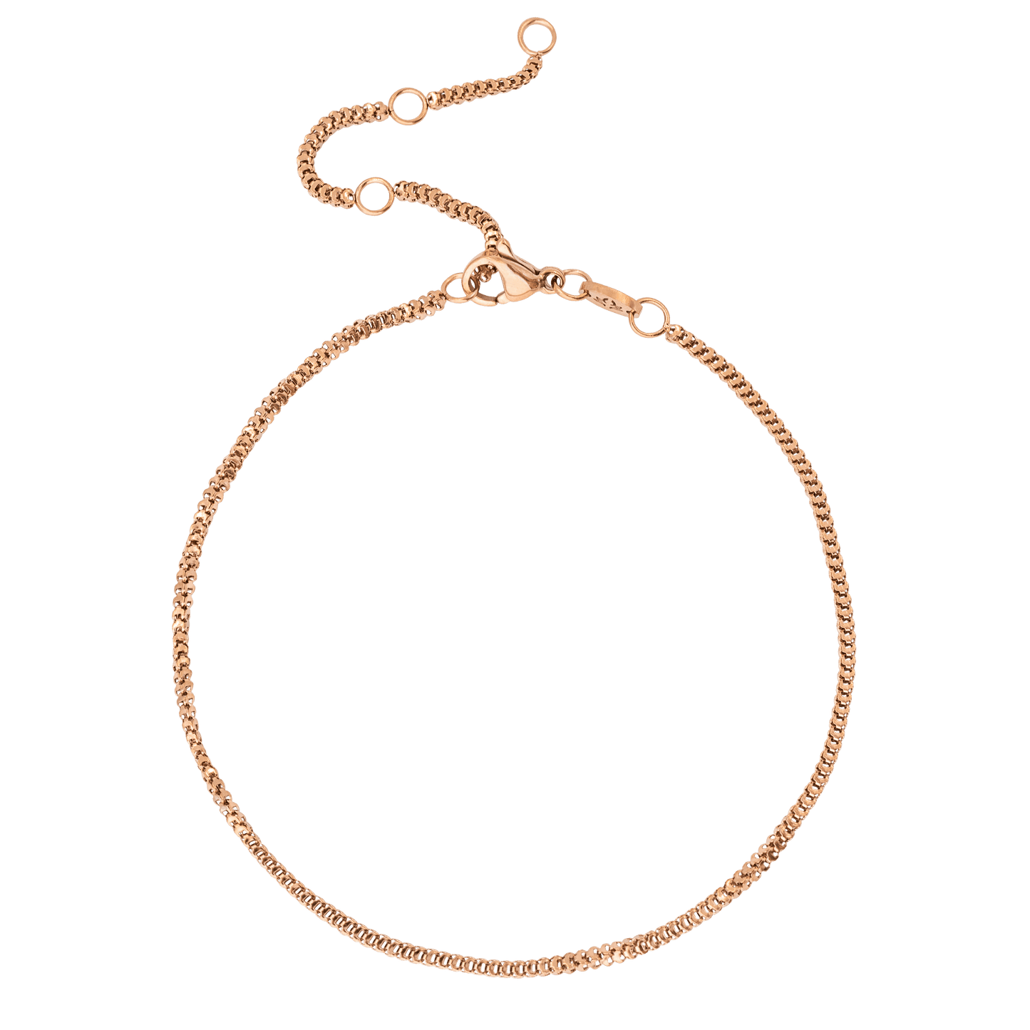 Box Snake Anklet Rose Gold