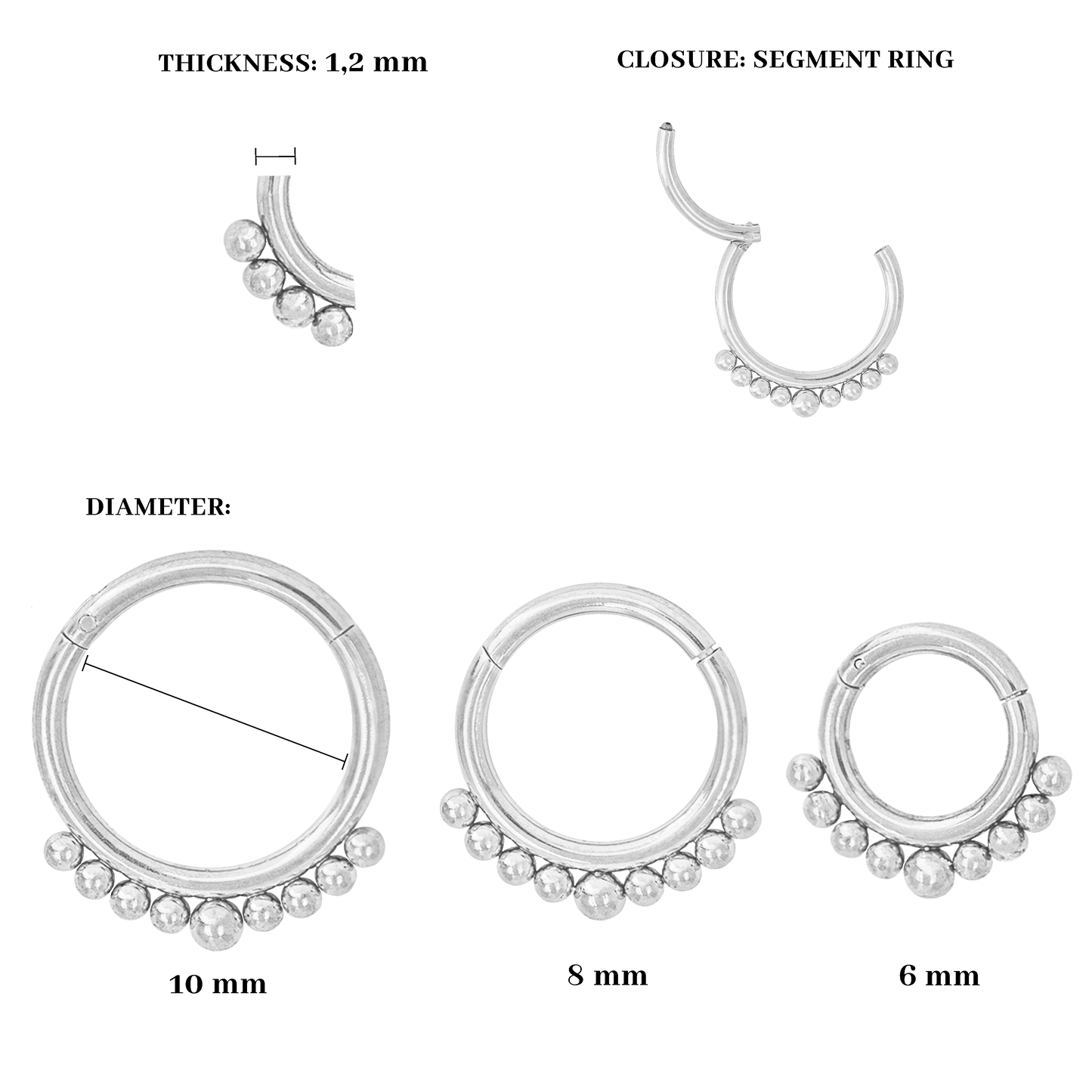 Boho Click Piercing Silver