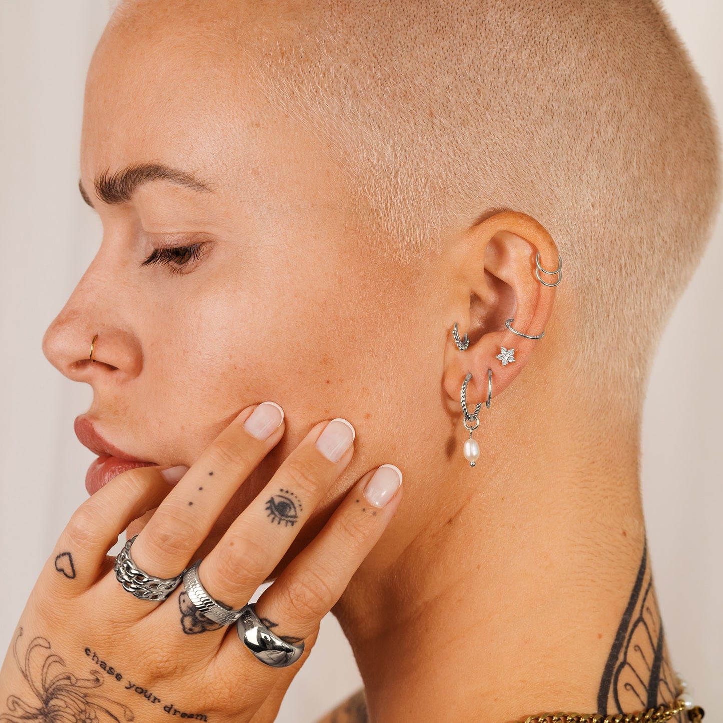 Boho Click Piercing Silver