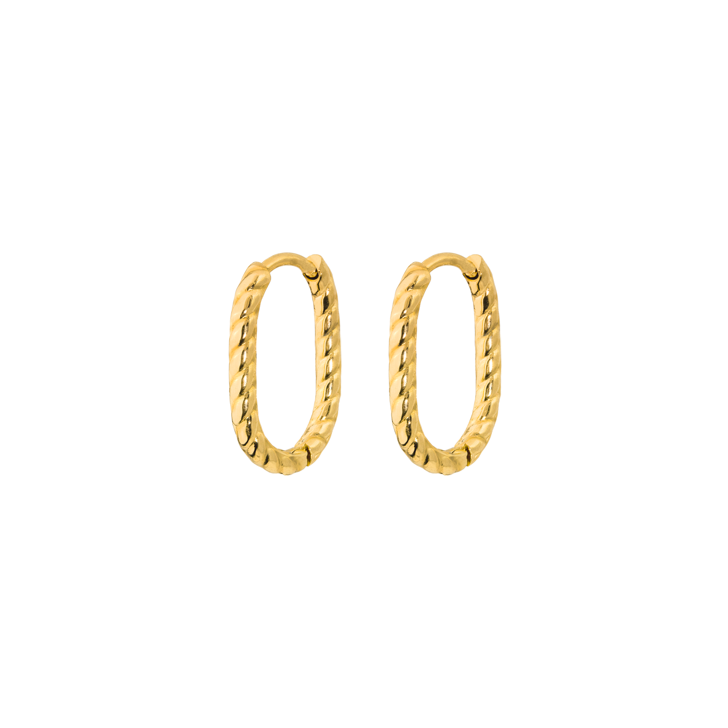 Oval Twisted Hoops Baby Gold