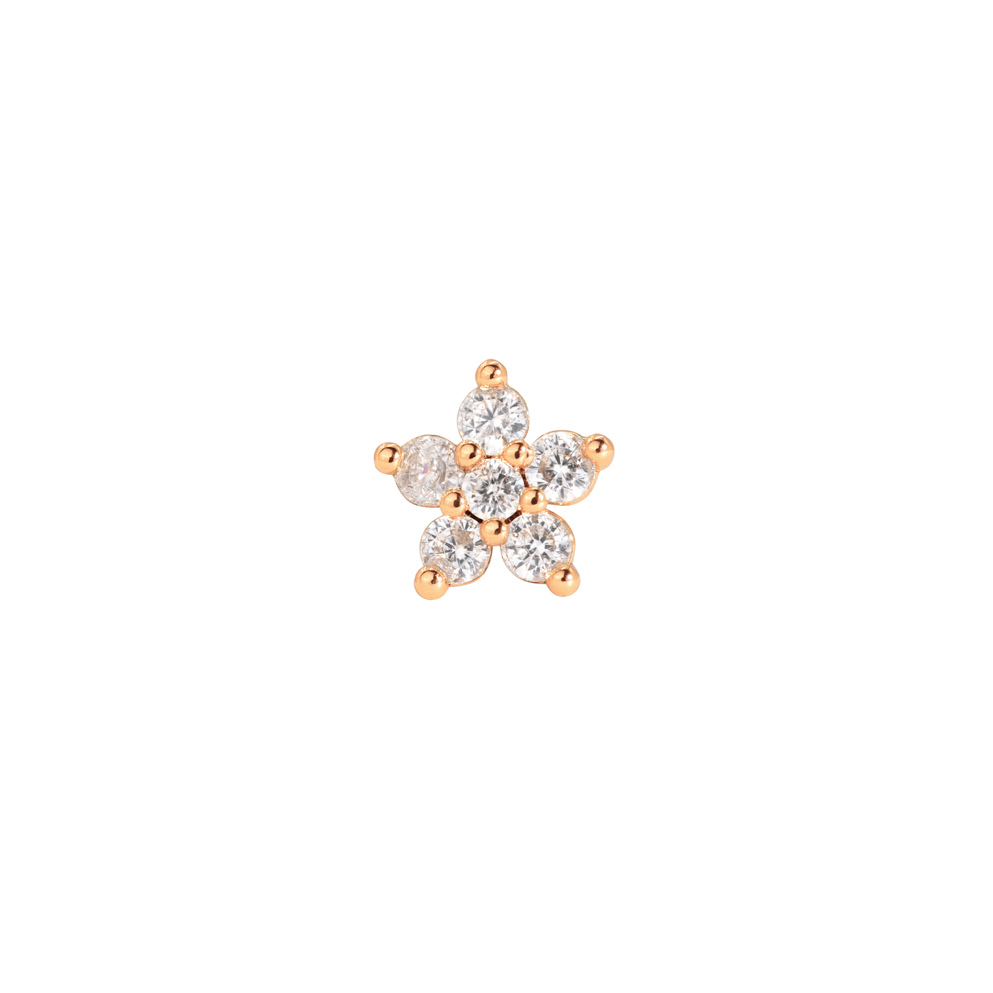 Radiant Flower Piercing Stud Rose Gold