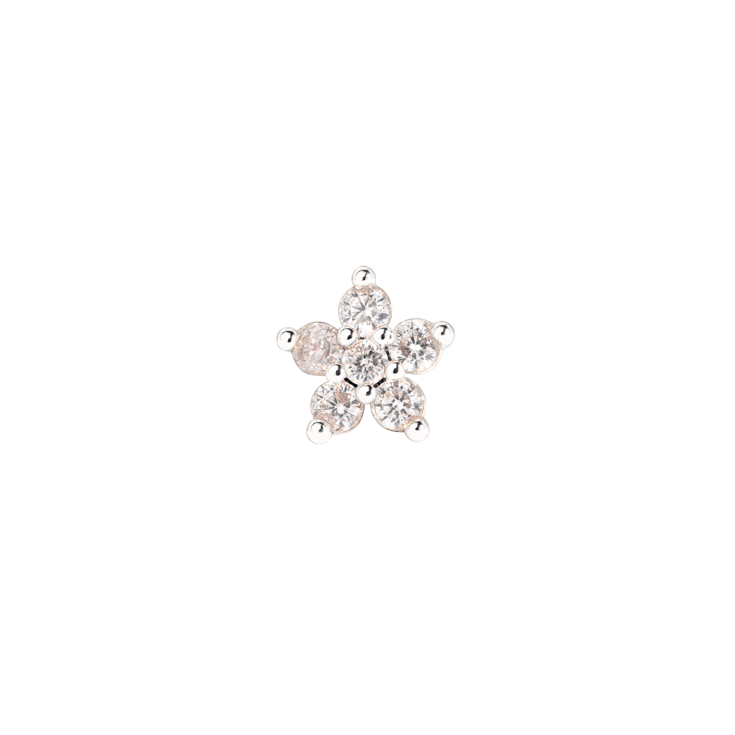 Radiant Flower Piercing Stud Silver