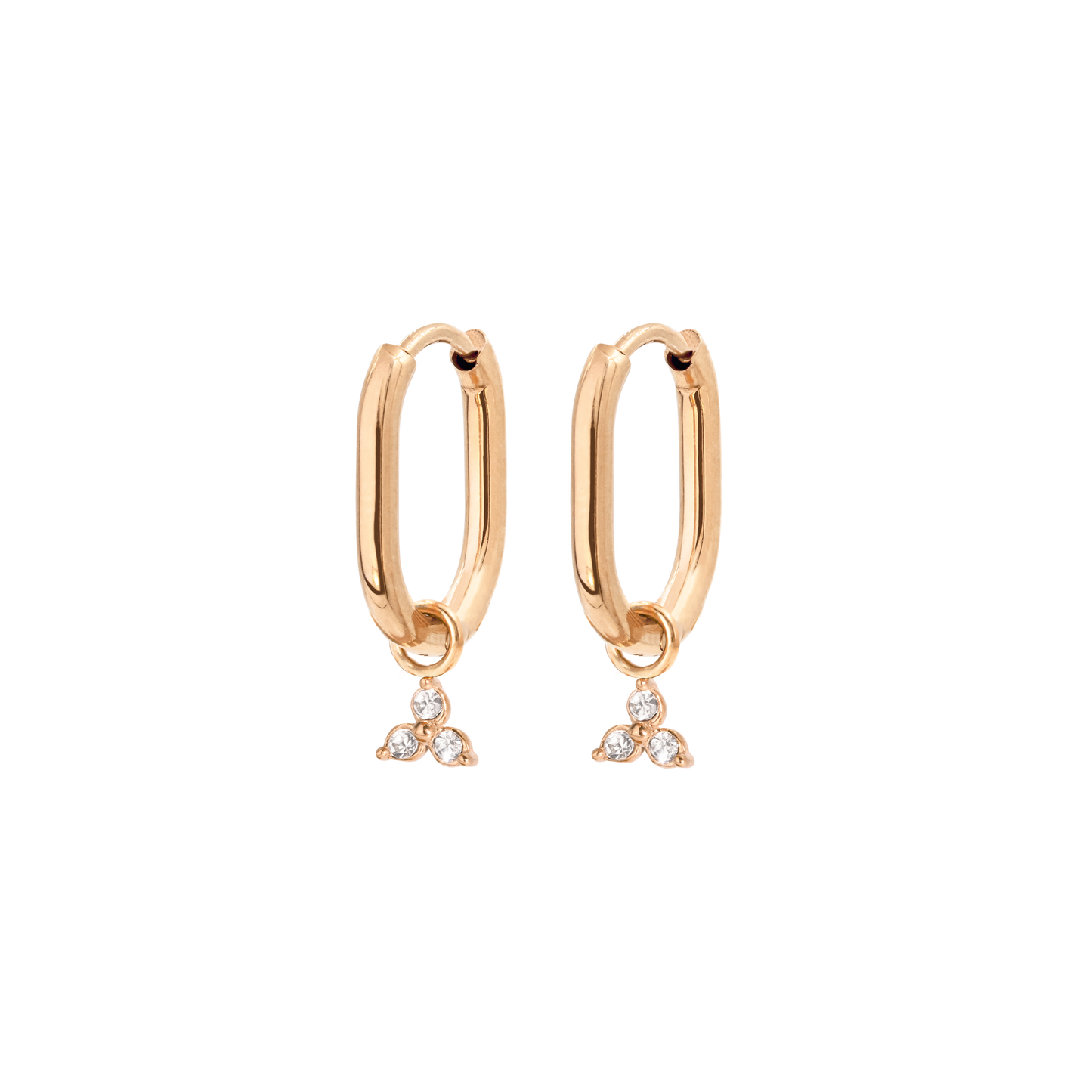 Rayos Oval Hoops Baby Rose Gold