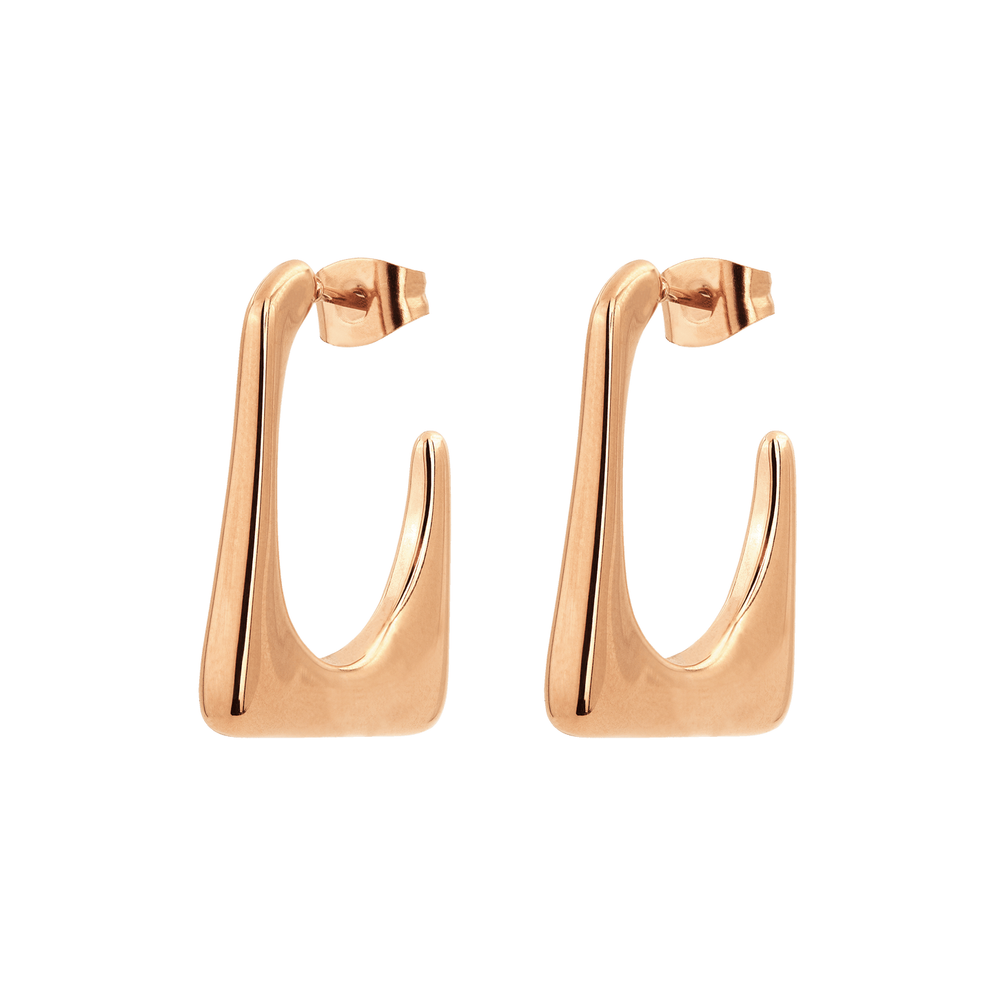 Rectangle Hoops Rose Gold