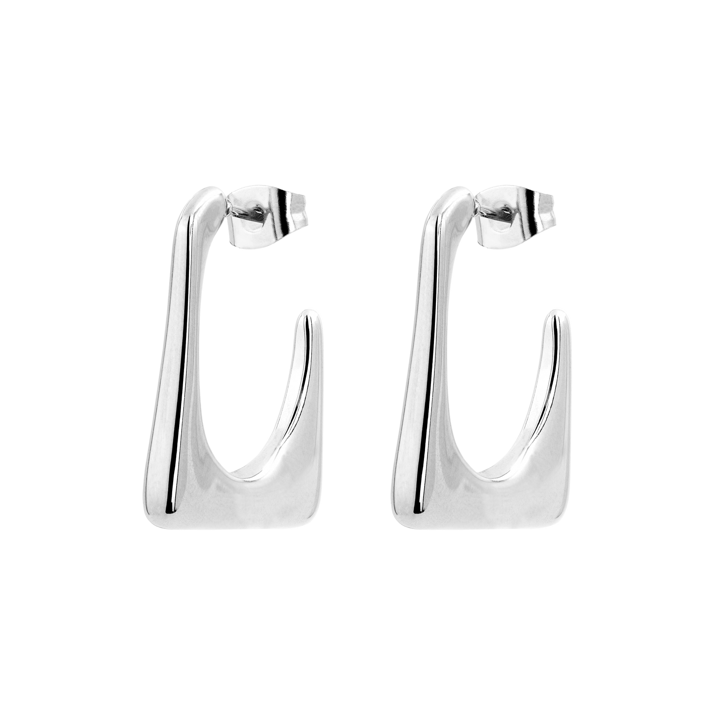 Rectangle Hoops Silver
