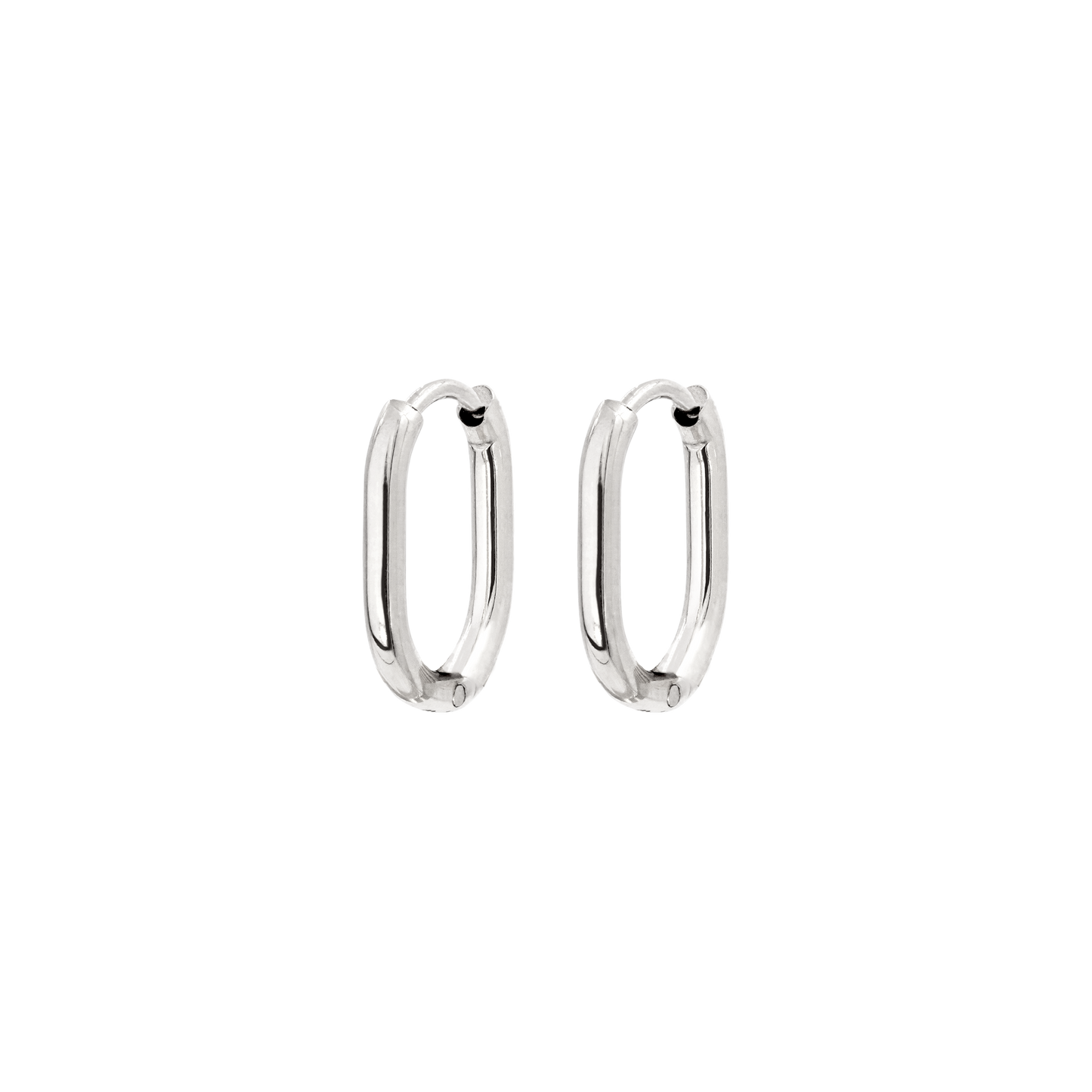 Oval Hoops Baby Silver