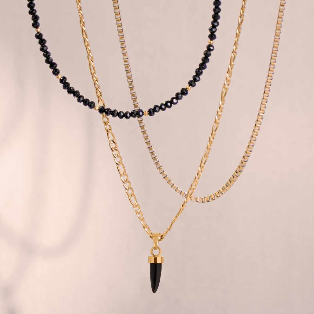 Black Beauty Choker Gold
