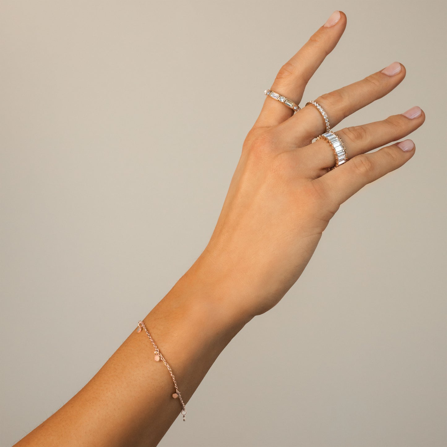 Tiny Coin Bracelet Rose Gold