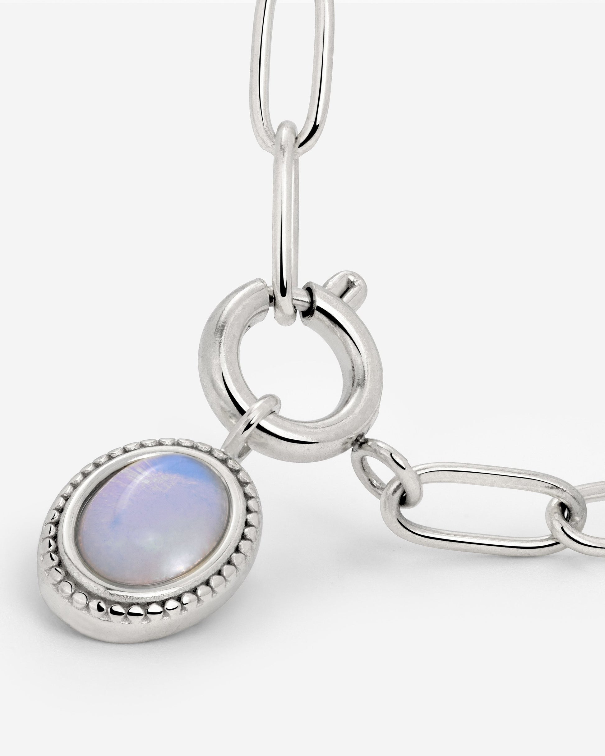 Opaline Oval Links Necklace Set Silver