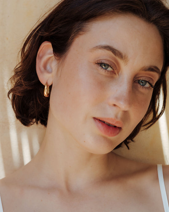 Hammered Seeker Hoops Small