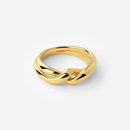 Twinsies Ring Stud Earrings Gold