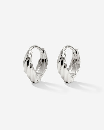 Mini Twist Hoops Silver