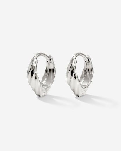 Mini Twist Hoops Silver