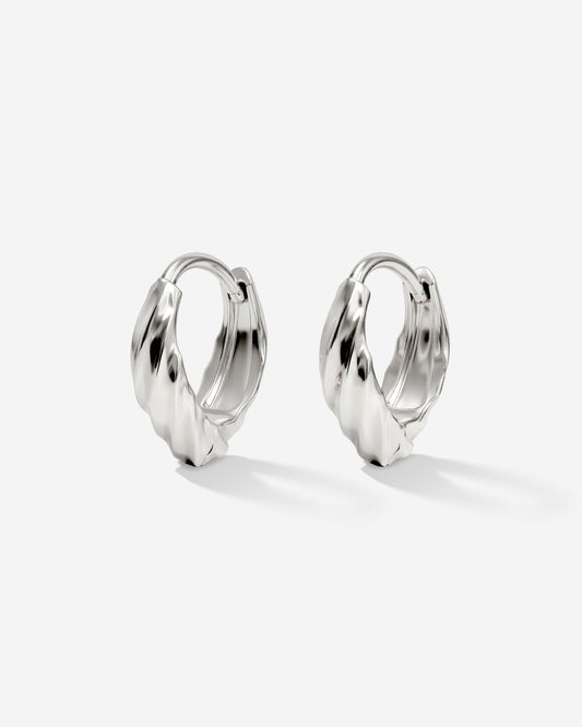 Mini Twist Hoops Silver