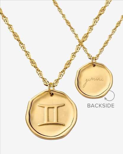 Zodiac Necklace – Gemini Gold