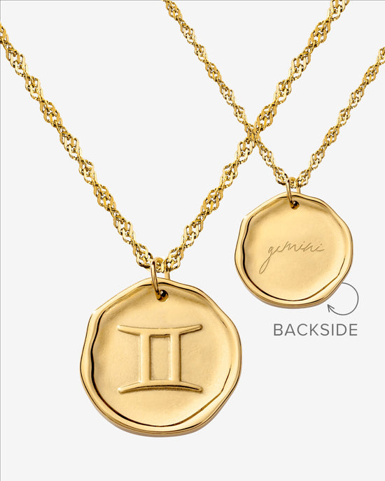 Zodiac Necklace – Gemini Gold