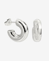 Bulky Hoop Studs Silver