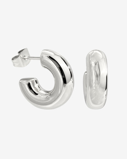 Bulky Hoop Studs Silver