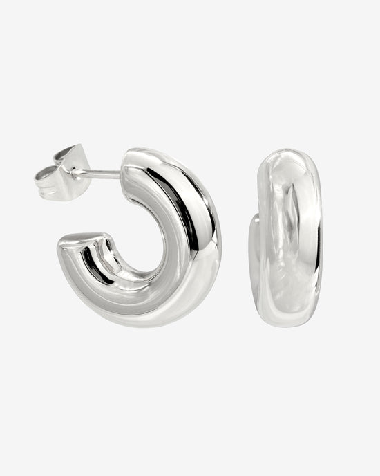 Bulky Hoop Studs Silver