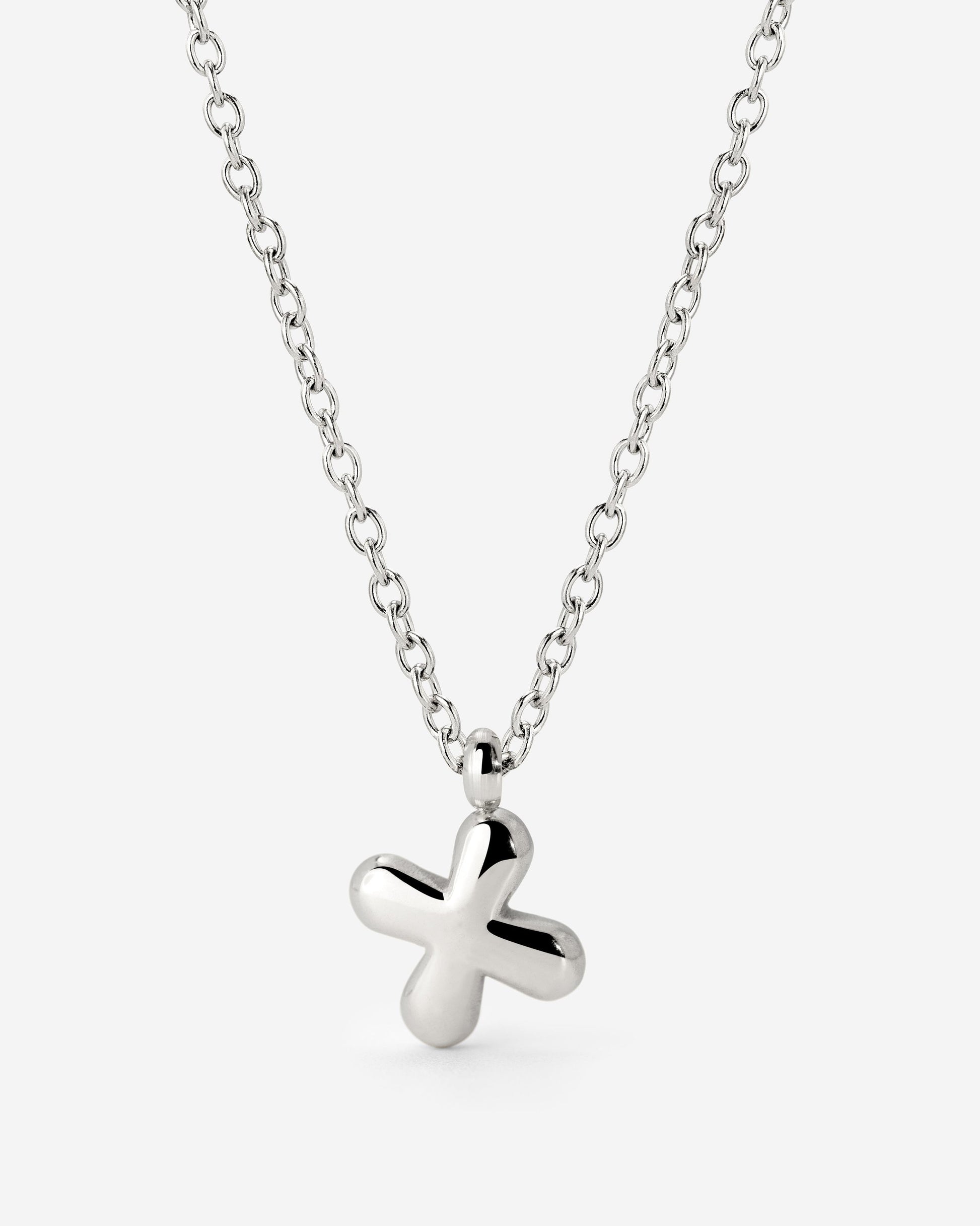 Bubble Letter Necklace Silver
