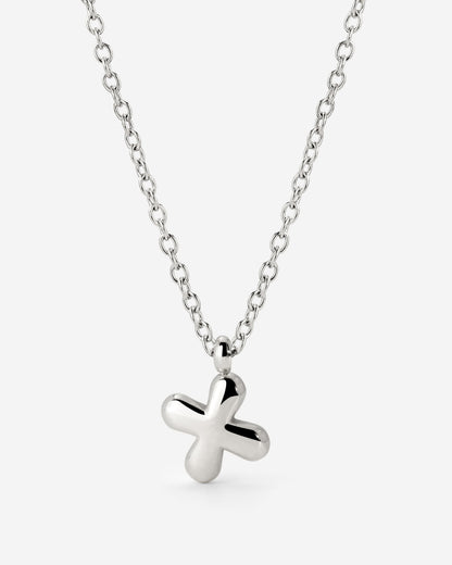 Bubble Letter Necklace Silver