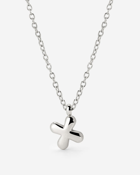 Bubble Letter Necklace Silver