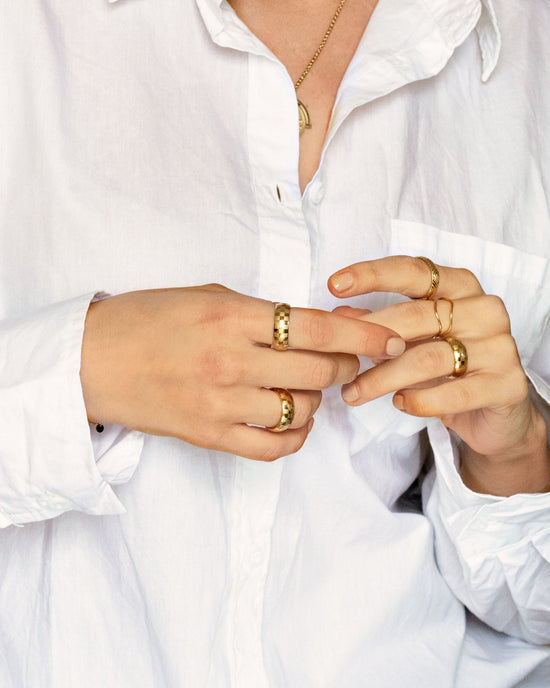 Chequer Ring Gold