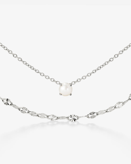Delicate Pearl Bundle Silver
