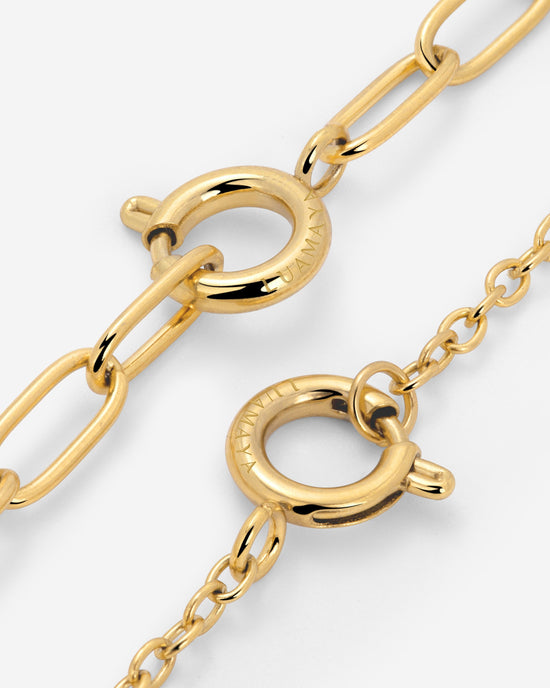 Oval Links Charm Necklace Gold