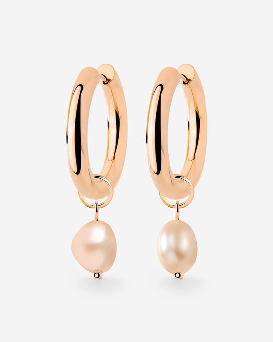 Chunky Perla Rosa Hoop Set Medium Rose Gold