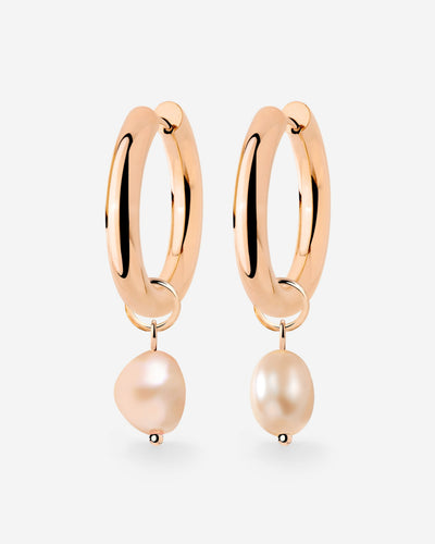 Chunky Perla Rosa Hoop Set Medium Rose Gold